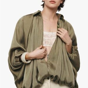 Elegant Olive Green Women's Top